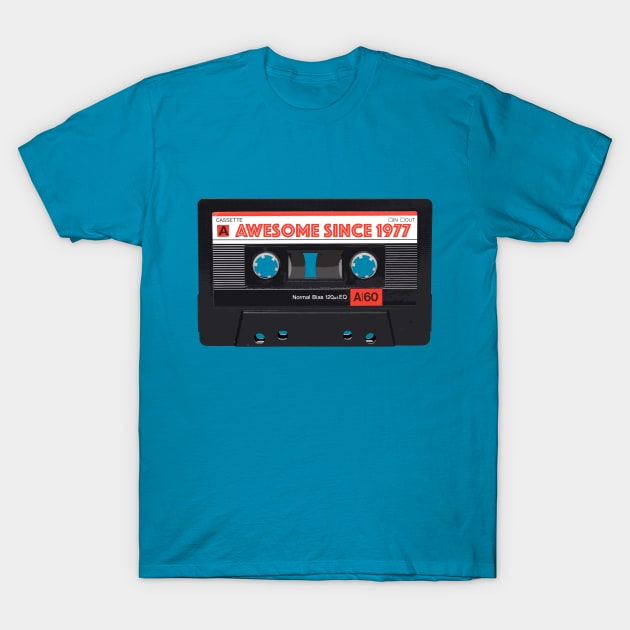 Classic Cassette Tape Mixtape - Awesome Since 1977 Birthday Gift T-Shirt by DankFutura